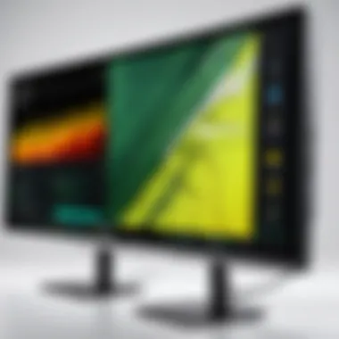 Diagram showing dimensions and compatibility of Acer monitors