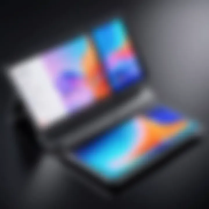 Close-up of advanced technology in foldable devices