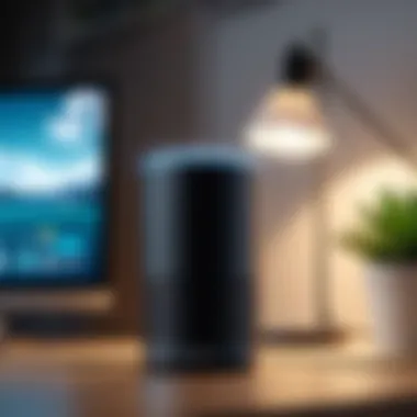 Illustration of Alexa voice control with smart lighting