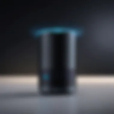 Visual representation of voice command functionality in Alexa Music Player.