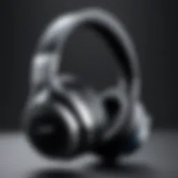 Close-up view of premium noise cancelling headphones showcasing their design