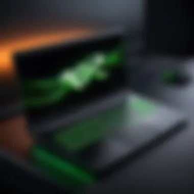 Sleek Razer Gaming Laptop Design High-performance Razer gaming laptop showcasing its sleek design