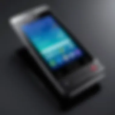 Close-up of a Samsung flip phone showcasing its sleek design