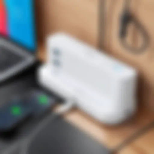 Anker charging station with multiple devices connected