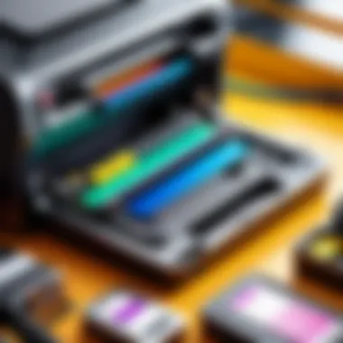 Essential Maintenance Tools for Laser Printers Maintenance tools for color laser printers neatly arranged