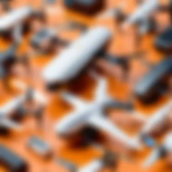Diverse range of GPS drones displayed together