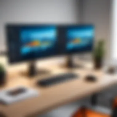 Optimized Workspace Ergonomics Ergonomic monitor setup for IT workspace