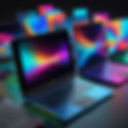 Sleek multimedia laptop showcasing vibrant display