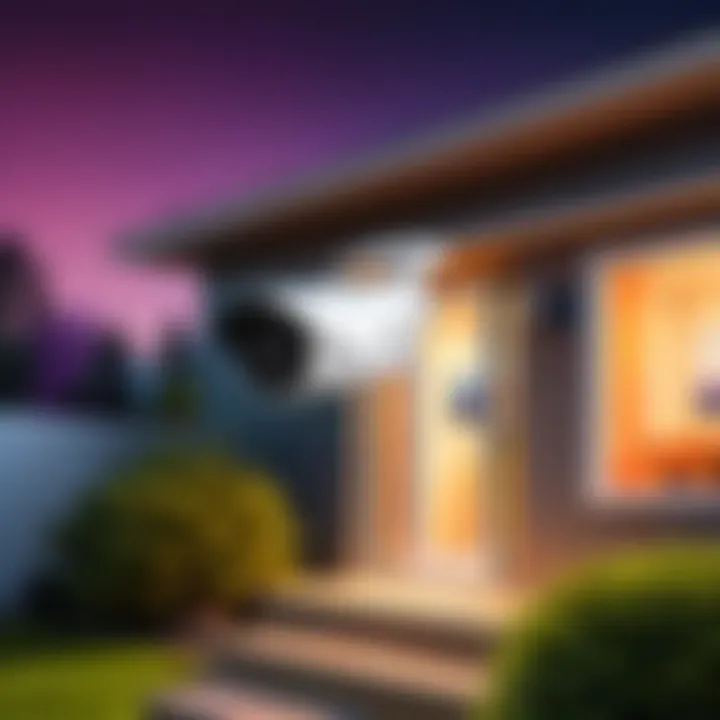 Installation setup of a color night vision security camera in a home environment