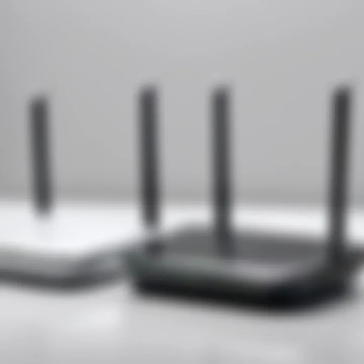 Side-by-side comparison of two wireless routers