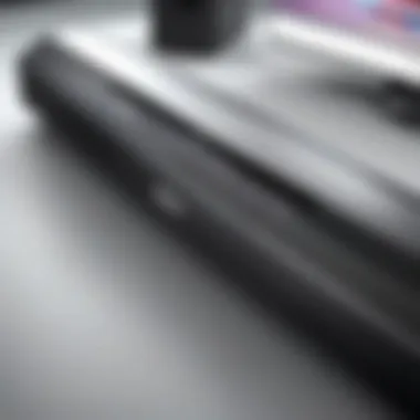 Innovative Features of the New Bose Soundbar Close-up of Bose soundbar's innovative features and controls