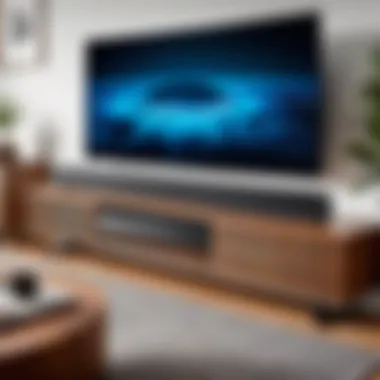 Bose Soundbar in a Contemporary Home Setting Bose soundbar being used in a modern home entertainment setup