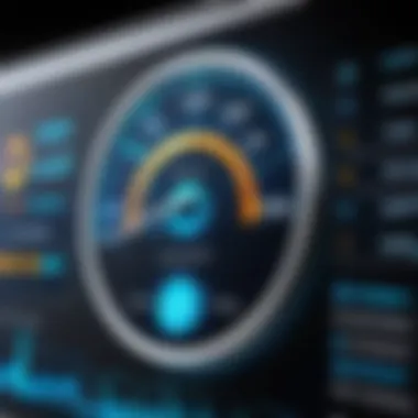 Analyzing Network Performance Metrics Network performance metrics displayed on a digital dashboard