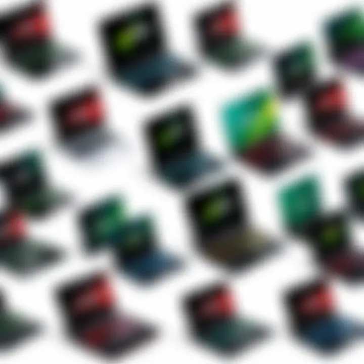 A collage of Acer gaming laptops with various price tags