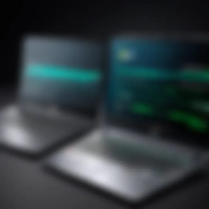 Comparison of Acer gaming laptop specifications on a digital screen