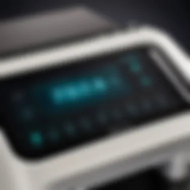 Close-up of Glowforge Plus control panel highlighting its user-friendly interface.