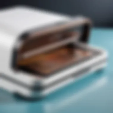 Sleek Design of Glowforge Plus Detailed view of Glowforge Plus showcasing its sleek design and laser cutting mechanism.