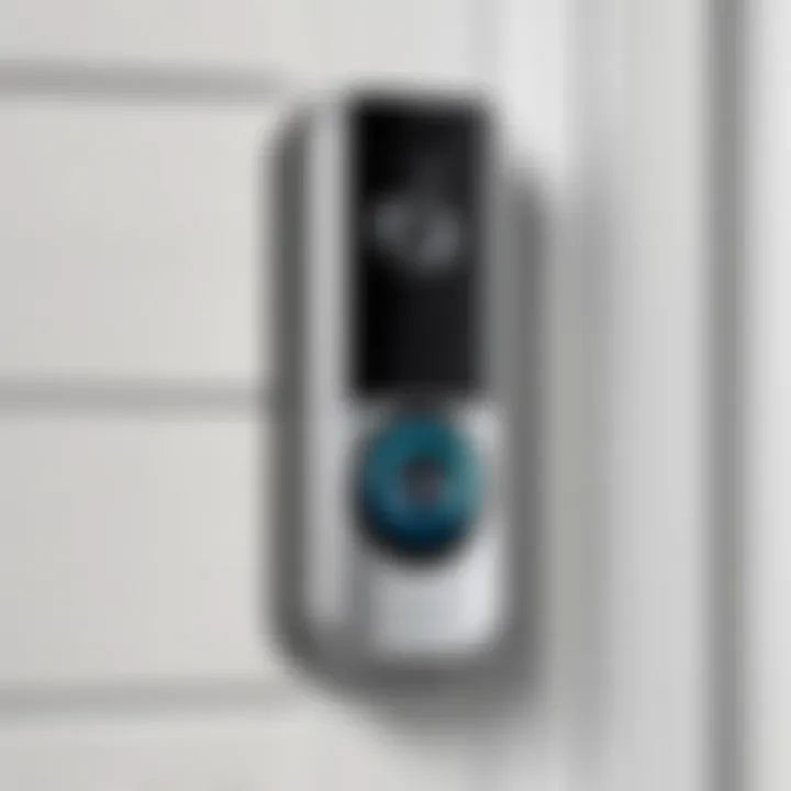 Detailed view of doorbell camera installation