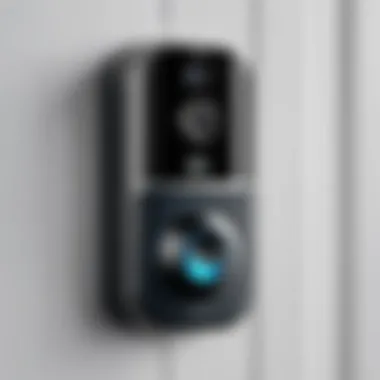 Close-up of doorbell camera monitoring features