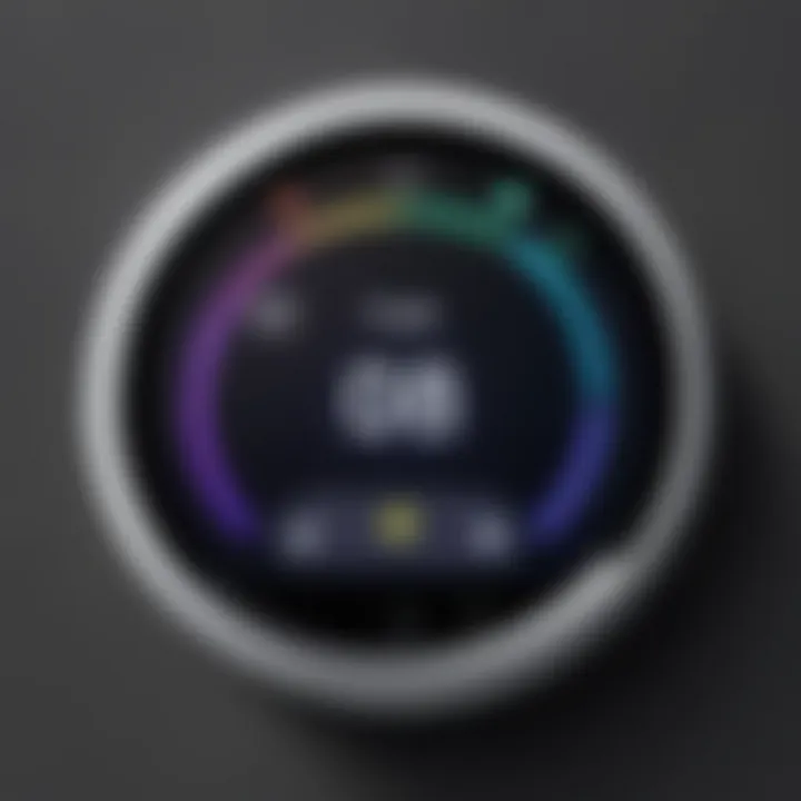 A close-up of Google Nest's user interface demonstrating its features