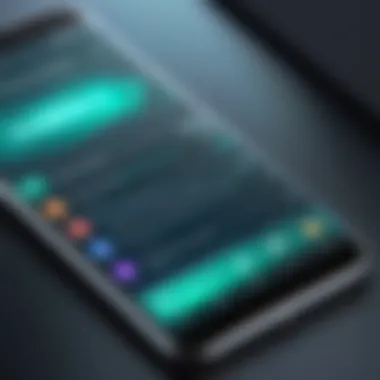 Antivirus Software Interface on Mobile Smartphone displaying antivirus software interface