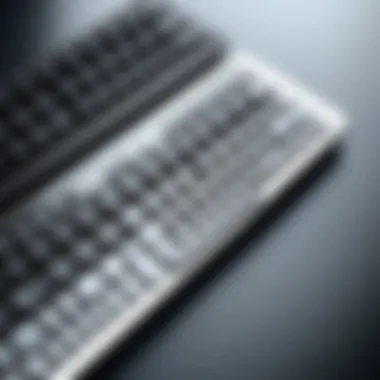 Close-up of Bluetooth keyboard features