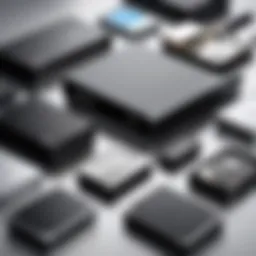 Variety of external hard drives showcasing different designs and capacities