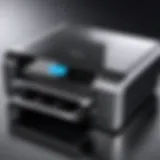 Sleek design of a black wireless printer showcasing modern technology