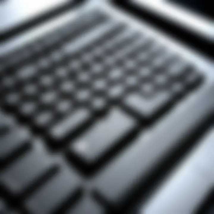 Close-up of the keyboard and touchpad of HP EliteBook i5 840