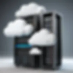 A sleek server rack showcasing the components necessary for cloud storage.