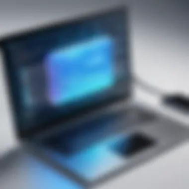 Visualizing Data Transfer Efficiency Visual representation of data transfer between a laptop and an external drive.