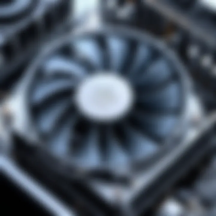 Cross-section of a computer showing cooling mechanisms