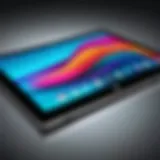 HP touch screen device showcasing vibrant display