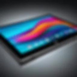 HP touch screen device showcasing vibrant display