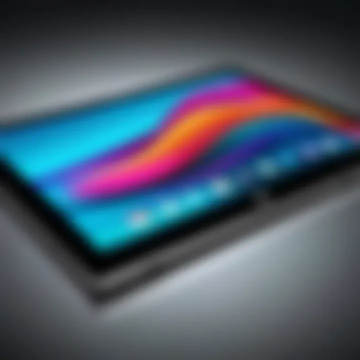 HP touch screen device showcasing vibrant display