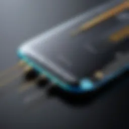 Close-up view of advanced smartphone antenna components