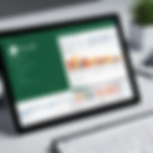 Tablet showcasing Excel interface with data analysis tools
