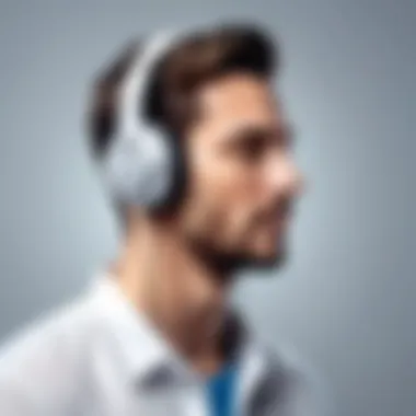 Audio Experience User enjoying a seamless audio experience with headphones