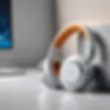 Cozy headphones resting on a soft surface