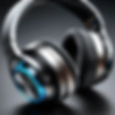 A close-up of high-quality materials used in headphones