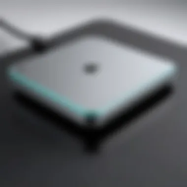 High-Performance Wireless Trackpad A close-up of a high-performance wireless trackpad with unique features