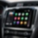 Apple CarPlay interface displayed on an iPad in a car