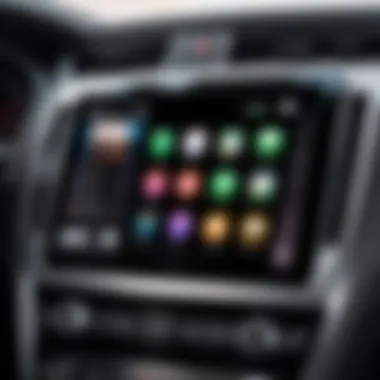 Apple CarPlay interface displayed on an iPad in a car