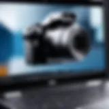 Close-up of a Dell laptop camera in action during a video conference