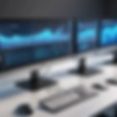 Productivity Boost with Multi-Monitor Configuration Visual representation of productivity with multiple monitors