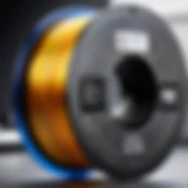 Close-up of a spool of PLA filament showcasing its texture and color