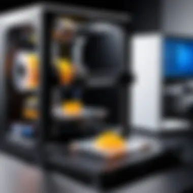 A professional setup demonstrating the use of various filaments in 3D printing