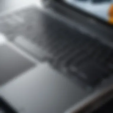 Close-up of a rugged laptop showcasing its durable design