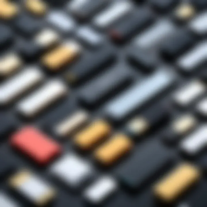 Diverse types of external memory sticks on display