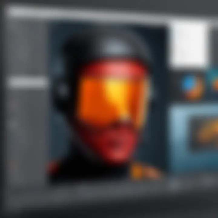 User interface of GIMP software